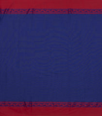 Indigo Woven Bengal Cotton Saree With Contrast Border-BG1747
