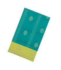 Cyan Woven Blended Aura Saree With Zari Buttas & Zari Border-BL5822