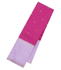 Hot Pink Handloom Korvai Kanchipuram Silk Saree With Buttas-KA15861