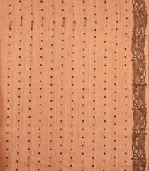 Rust Printed Synthetic Dupion Saree With Floral Motifs-BL6035