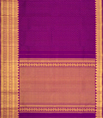 Dark Purple Handloom Kanchipuram Silk Saree With Zari Motifs-KA16335