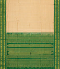 Sandal Handloom Korvai Silk Cotton Saree With Checks & Contrast Border-SC3868