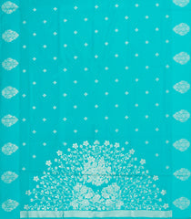 Turquoise Woven Blended Aura Saree With Zari Buttas & Zari Border-BL5808