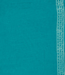 Cyan Printed Jaipur Cotton Saree With Printed Floral Motifs-JC1776