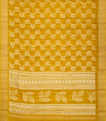 Mustard Woven Synthetic Dola Saree With Printed Floral Motifs-BL4506
