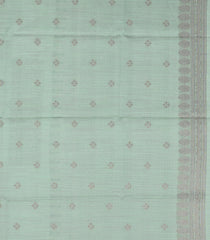 Cardamom Green Woven Art Dupion Saree With Floral Vine Motifs-BL4935