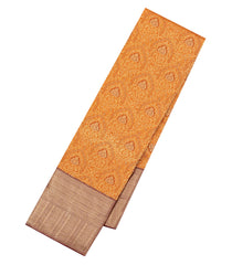 Orange Handloom Kanchipuram Silk Saree With Meena Floral Motifs-KA14752