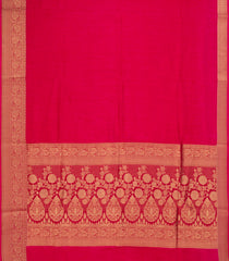 Hot Pink Woven Synthetic Dola Silk Saree With Floral Motifs In Zari Border-BL4427