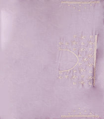 Lavender Woven Tissue Linen Saree With Embroidered Floral Motifs-EN1825