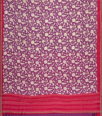Lilac Printed Chanderi Cotton Saree With Floral Motifs-CC1725