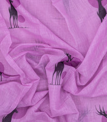 BubbleGum Pink Printed Synthetic Linen Saree With Zari border-BL5151