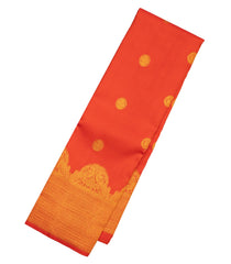 Orange Handloom Kanchipuram Silk Saree With Gandaberunda Buttas-KA12704