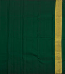 Dark Green Handloom Kanchipuram Silk Saree With Combtooth Border-KA16183