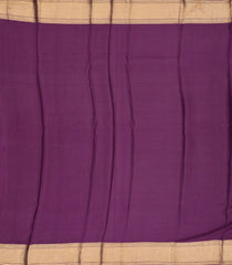 Dark Purple Mysore Crepe Silk Saree With Peacock Floral Motifs-MS3108