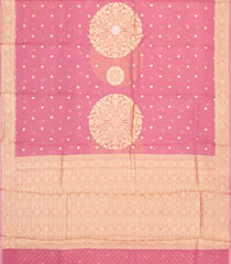 Peach Woven Pure Organza Silk Saree With Floral Zari Buttas-KS1090