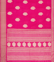 Hot Pink Printed Synthetic Dola Silk Saree With Motifs & Zari Stripes-SY0440