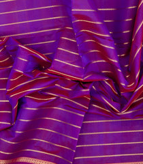Purple Handloom Silk Cotton Saree With Veldhari Stripes-SC4358