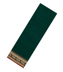 Dark Green Woven Chirala Cotton Saree With Elephant Border-CR1431