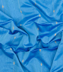 Light Blue Handloom Maheswari Silk Cotton Saree With Buttas-SC4178
