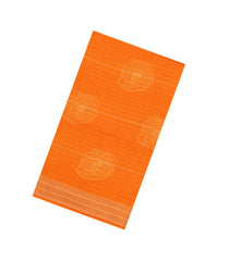 Orange Printed Synthetics Dola With Zari Stripes -BL5244