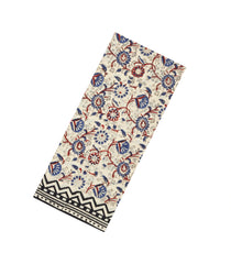 Cream Printed Jaipur Cotton Saree With Floral Motifs-JC1818