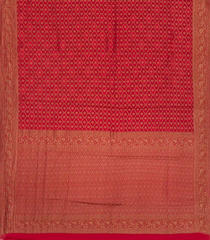 Crimson Woven Mysore Silk Saree With Floral Jaal Motifs-MS3088