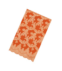 Orange Woven Viscose Saree With Floral Vine Motifs-BL6118