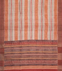 Multicolour Printed Tussar Silk Saree With Checks-TU3684