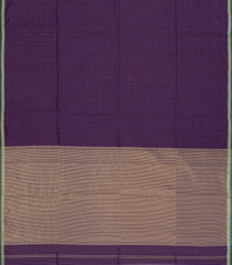 Dark Purple Handloom Maheswari Silk Cotton Saree With Zari Checks-SC4181