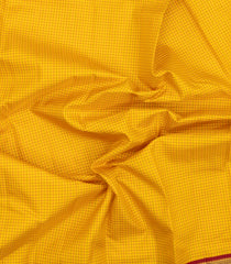 Yellow Handloom Korvai Kanchipuram Silk Saree With Ganga Jamuna Border-KA15890