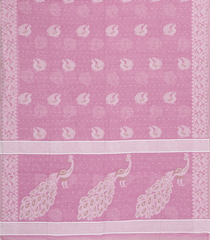 Bubblegum Pink Handloom Bengal Cotton Saree With Annam Motifs-BG1638