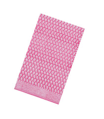 Baby Pink Printed Jaipur Cotton Saree With Floral Motifs-JC1601