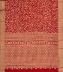 Red Woven Mysore Silk Saree With Bird Vine Motifs-MS3349