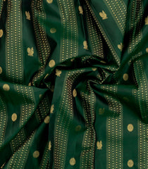 Bottle Green Handloom Kanchipuram Silk Saree With Stripes & Buttas-KA15064-Bottle Green