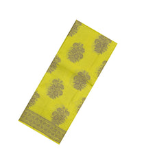 Lime Green Woven Tussar Silk Saree With Floral Butta Motifs-TU2951