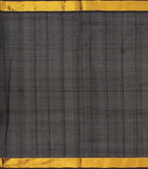 Blue & Black Handloom Silk Cotton Saree With Checks-SC3513