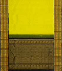 Light Green Handloom Korvai Kanchipuram Silk Saree With Black Border-KA16379