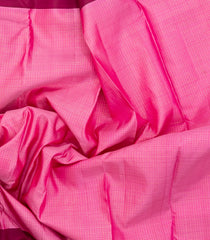 BubbleGum Pink Handloom Kanchipuram Silk Saree With Zari Checks-KA14355
