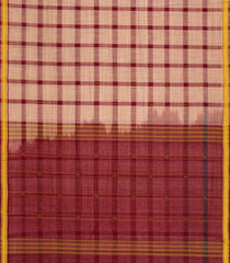 Maroon Woven Kadapa Cotton Saree With Checks-KN0704