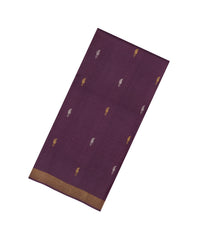 Dark Lilac Woven Tussar Silk Saree With Mango Motifs & Zari Border-TU3535