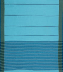 Turquoise Handloom Bengal Cotton Saree With Stripes-BG1837