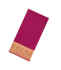Hot Pink Woven Art Dupion Saree With Meena Floral Border-BL5966