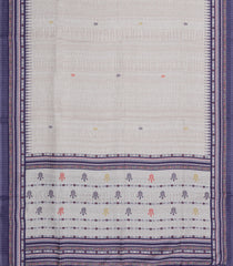 Grey Printed Synthetic Tussar Silk  Saree With Thread Border-SY0025
