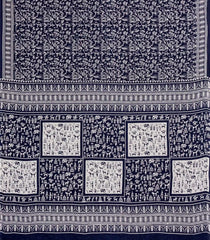 Black Woven Jaipur Cotton Saree With Printed Tribal Motifs-JC1433