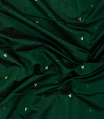 Bottle Green Handloom Maheswari Silk Cotton Saree With Buttas-SC4131