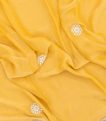 Yellow Synthetic Fendy Saree With Stone Border-BL5441