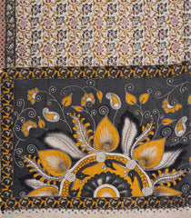 Grey Printed Kalamkari Cotton Saree -KAL1247