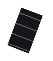 Black Woven Bengal Cotton Saree With Stripes & Contrast Pallu-BG1892