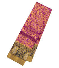 Purple Handloom Korvai Kanchipuram Silk Saree With Floral Zari Motifs-KA15837
