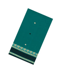 Sea Green Handloom Bengal Cotton Saree With Kamalam Buttas-BG1669